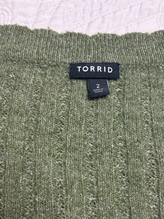 torrid Olive Ribbed Knit Top - Picture 3 of 4